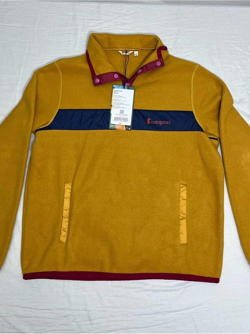 New Cotopaxi Teca Fleece Snap Pullover Sweatshirt Women’s Size L Honeycomb